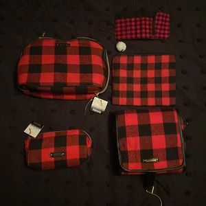 BUFFALO PLAID COSMETIC/MAKEUP TRAVEL BAG LOT